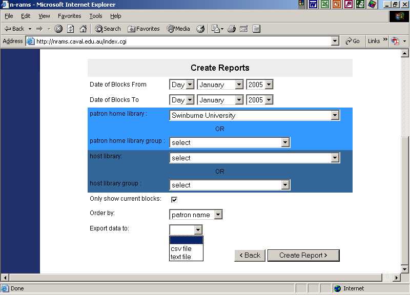 Export Data
