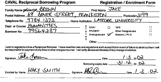 Sample Registration Form